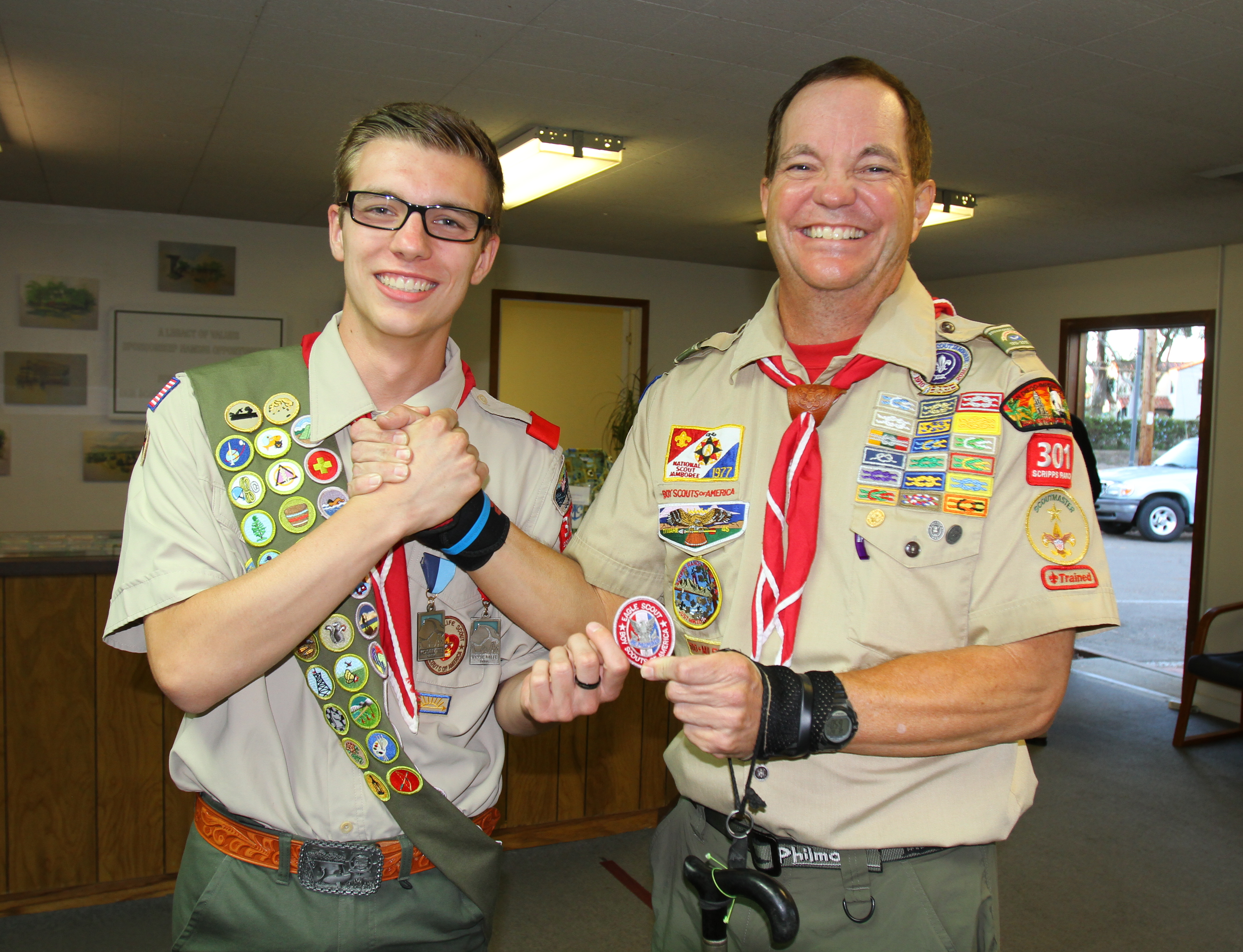 Andrew Izzo Eagle Scout with SM Bryon Solberg